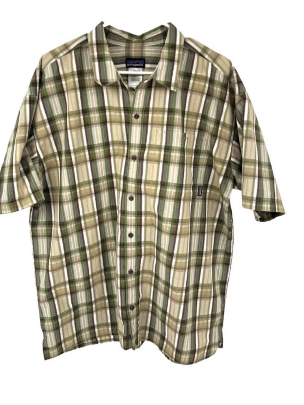 Patagonia Puckerware Plaid Shirt Men’s XL Short‎ Sleeve Plaid Button Up